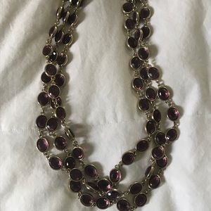 Banana Republic Necklace - Purple gems and gold